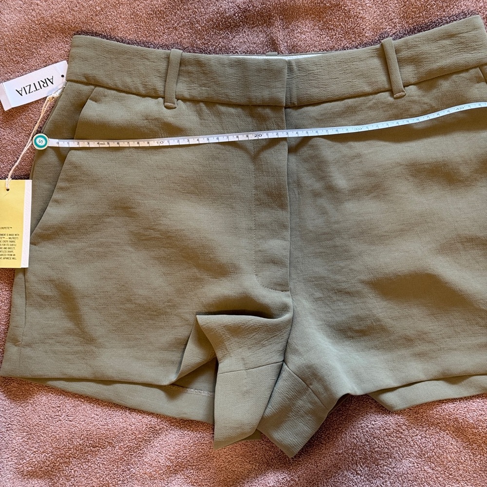 Aritzia Wilfred Anthem Shorts | Green Tailored Shorts | Size 12 | NWT - Picture 7 of 16